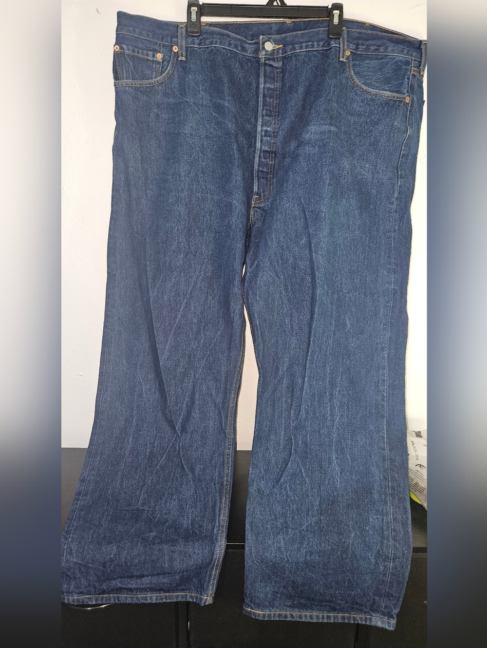Levi’s 501 Jeans Men’s Size 52X32 Blue Button Fly Red Tab Straight Leg Denim